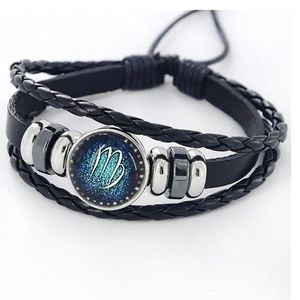 New Genuine Leather Virgo Birthday Zodiac Sign Bracelet